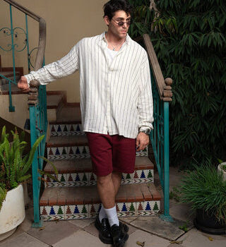 Burgundy Gabardine Shorts