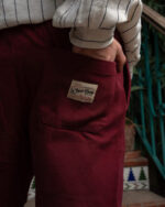 Burgundy Gabardine Shorts - Image 3