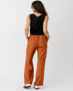 Camel Brown Linen Pants - Image 3