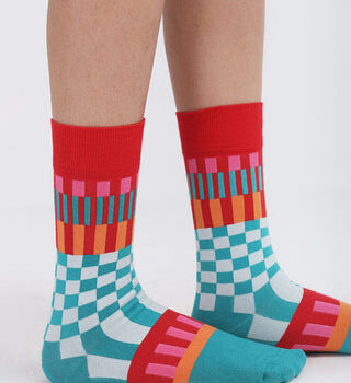 Checkered Multi-Color Neck Socks