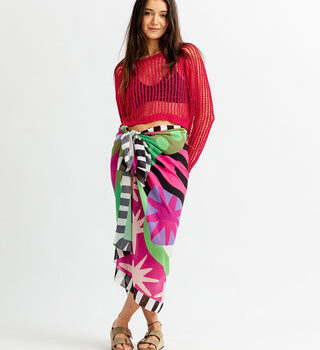 Checkered Stars Maxi Flowy Wraps