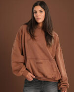 Coffee Washed Balloon Fit Hoodie - Image 2