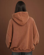 Coffee Washed Balloon Fit Hoodie - Image 9