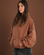 Coffee Washed Balloon Fit Hoodie - Image 5