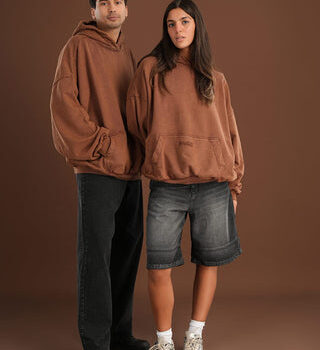 Coffee Washed Balloon Fit Hoodie