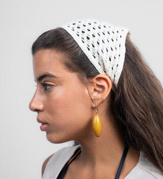 Creme Raw Crochet Bandana