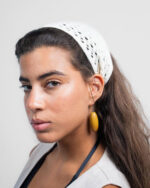 Creme Raw Crochet Bandana - Image 2
