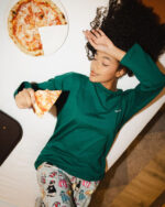 Dark Green Basic Long Sleeve Tee - Image 2