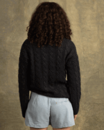 Dark Grey Cable Knit Sweater - Image 4