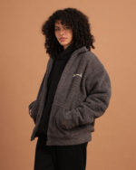 Dark Grey Fleece Jacket - Image 6