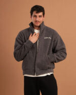 Dark Grey Fleece Jacket - Image 4