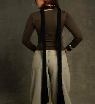 Dark Navy Thin Scarf