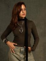 Dark Navy Thin Scarf - Image 2