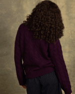 Dark Purple Cable Knit Sweater - Image 4