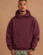 Deep Cherry Heavy Boxy Hoodie - Image 3