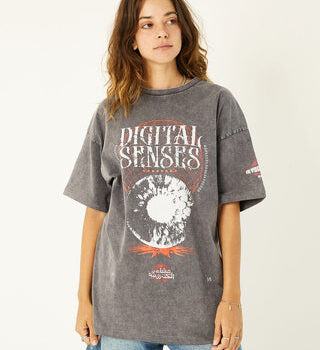 Digital Senses Acid Washed Oversized Tee