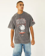 Digital Senses Acid Washed Oversized Tee - Image 4
