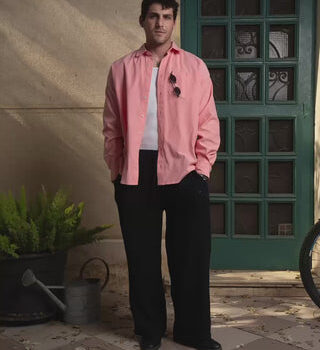 Watermelon Red Oversized Oxford Shirt