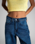 Female Blue Mid Rise Relaxed Jeans - Image 4