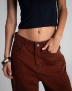 Female Brown Oversized Jeans - Image 5