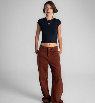 Female Brown Oversized Jeans