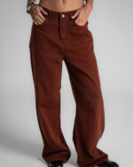 Female Brown Oversized Jeans - Image 4
