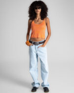 Female Light Blue Mid Rise Relaxed Jeans