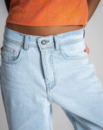 Female Light Blue Mid Rise Relaxed Jeans - Image 4