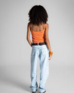 Female Light Blue Mid Rise Relaxed Jeans - Image 3