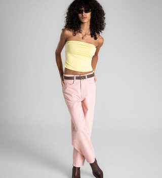 Female Pink Mom Jeans