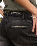 Female Wide-leg Grey Washed Jeans - Image 4