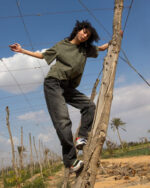 Female Wide-leg Grey Washed Jeans - Image 2