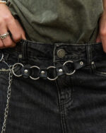 Female Wide-leg Grey Washed Jeans - Image 3