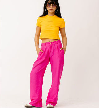 Fuchsia Linen Pants