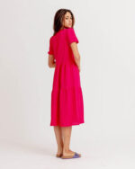 Fuchsia Ruffled Midi Dress - Image 2