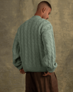 Green Cable Knit Sweater - Image 3