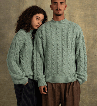 Green Cable Knit Sweater
