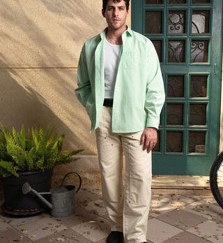 Green Oversized Oxford Shirt