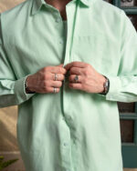 Green Oversized Oxford Shirt - Image 3