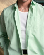 Green Oversized Oxford Shirt - Image 2