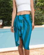Green Stripes Maxi Flowy Wrap - Image 2