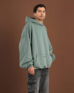 Green Washed Balloon Fit Hoodie - Image 6