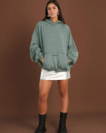 Green Washed Balloon Fit Hoodie - Image 2