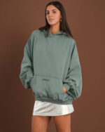 Green Washed Balloon Fit Hoodie - Image 4