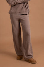 Greige Ribbed Knit Pants