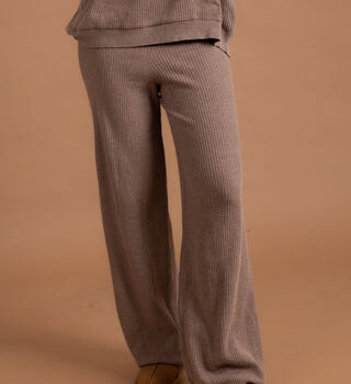 Greige Ribbed Knit Pants