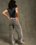 Grey Border Washed Straight Jeans - Image 4