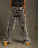 Grey Border Washed Straight Jeans - Image 2