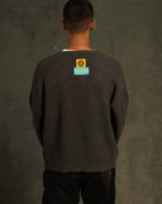 Grey English Knit Cardigan - Image 4