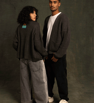 Grey English Knit Cardigan